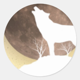 wolves classic round sticker