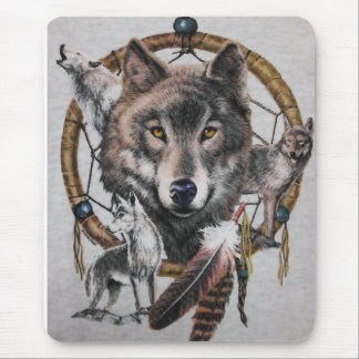 wolves dream catcher mouse pad
