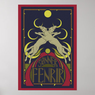 Wolves eating the moon (Sonner Fenrir) Poster