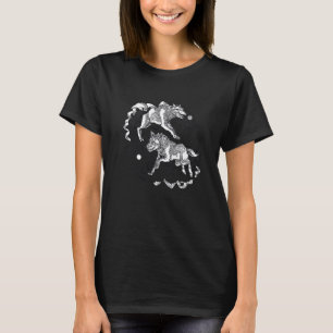 Wolves esoteric yang yin line clouds moon sun T-Shirt