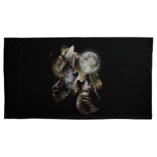 Wolves Howling Full Moon King Size Pillowcase