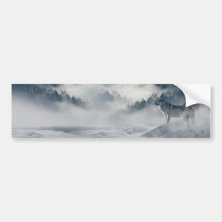 Wolves in a Winter Landscape Bumper Sticker