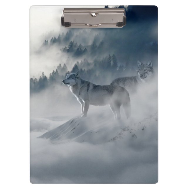 Wolves in a Winter Landscape Clipboard (Front)