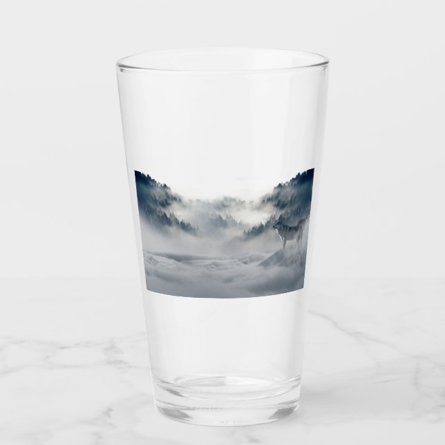 Wolves in a Winter Landscape Glass (Front)