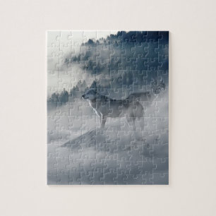 Wolves in a Winter Landscape Jigsaw Puzzle