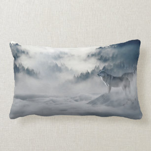 Wolves in a Winter Landscape Lumbar Cushion