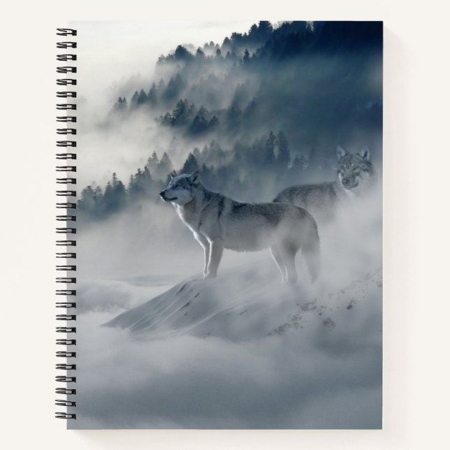 Wolves in a Winter Landscape Notebook (Front)