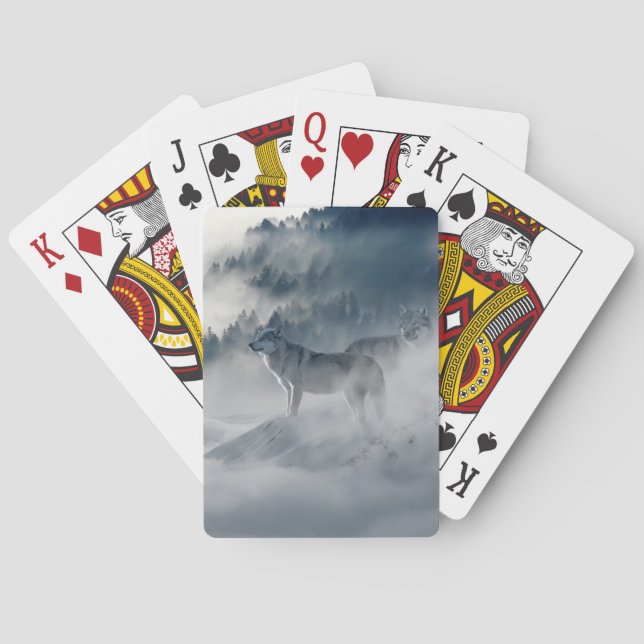 Wolves in a Winter Landscape Playing Cards (Back)