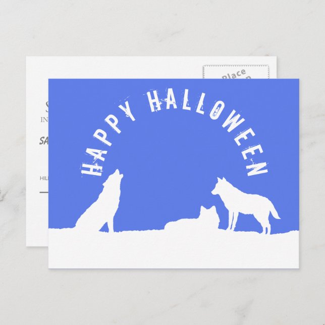 Wolves in Snow, Halloween Party Invitation (Front/Back)