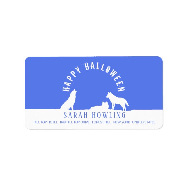 Wolves in Snow, Happy Halloween Label (Front)