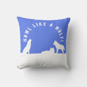 Wolves in Snow, Howl like a Wolf! Cushion