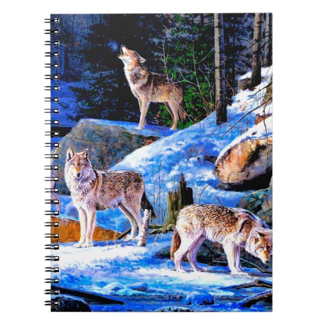 Wolves in snow painting notebook (Front)