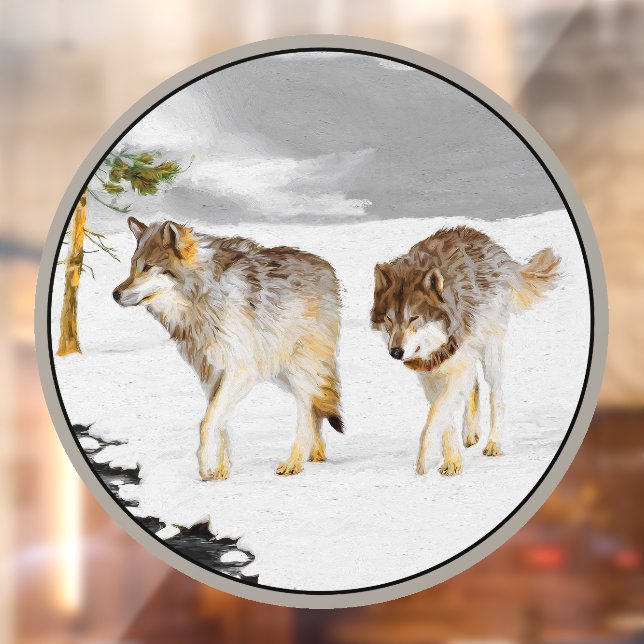 Wolves in Snow Painting - Original Wildlife Art (Sheet 2)