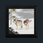 Wolves in Snow Painting - Original Wildlife Art Gift Box<br><div class="desc">Wolves in Snow portrait,  original painting.   We specialise in cute and funny original art. Buy this for yourself or as a great gift for your Wolf loving friends. Be creative - click on CUSTOMIZE to add/remove/change text,  resize the picture,  change colours or anything else the customisation tool will allow!</div>
