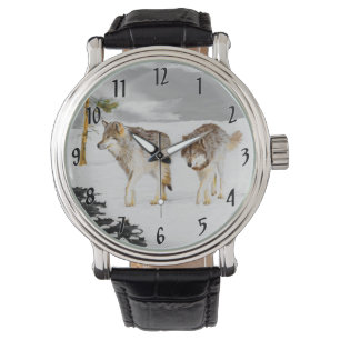 Wolves in Snow Painting - Original Wildlife Art Watch