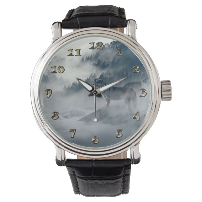 Wolves in Snowy Winter Landscape Watch (Front)
