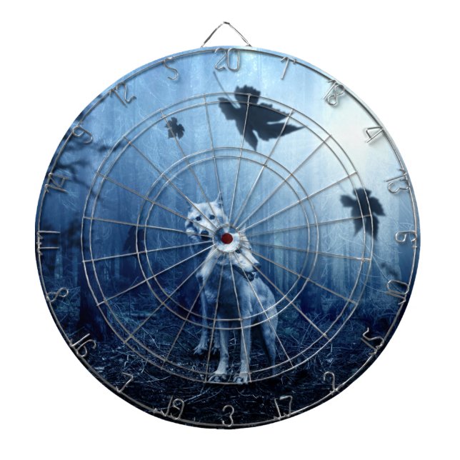 Wolves in the Forest at Dawn Dartboard (Front)
