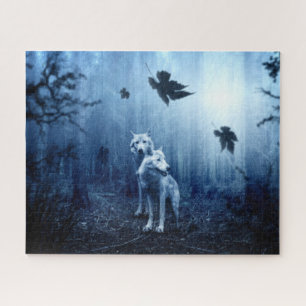 Wolves in the Forest at Dawn Jigsaw Puzzle
