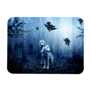 Wolves in the Forest at Dawn Magnet