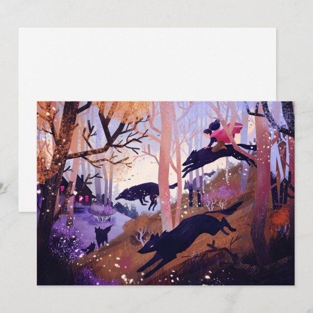 Wolves in the Forest Postcard (Front/Back)