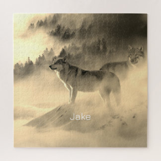 wolves in the sunrise  jigsaw puzzle