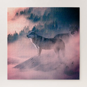 wolves in the sunrise  jigsaw puzzle