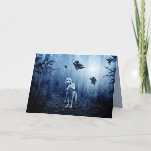 wolves in the woods greeting card