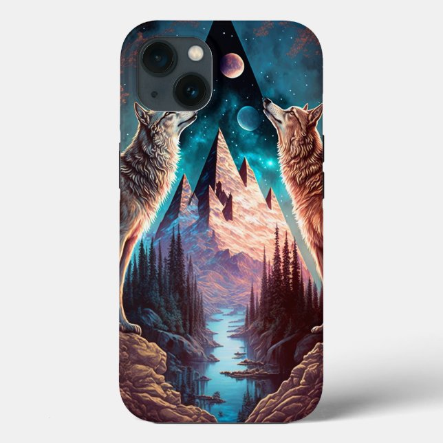 Wolves Mountain Visionary Fantasy Art Case-Mate iPhone Case (Back)