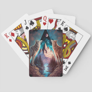 Wolves Mountain Visionary Fantasy Art Playing Cards