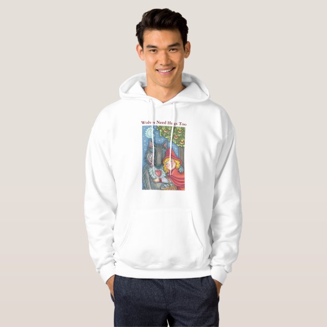 Wolves Need Hugs Too, HOODED SWEATSHIRT *Customise (Front Full)