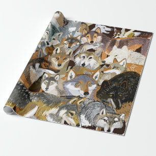 Wolves of the World puzzle Wrapping Paper