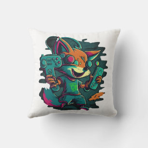 Wolves play games cushion