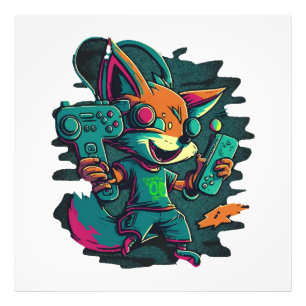 Wolves play games photo print