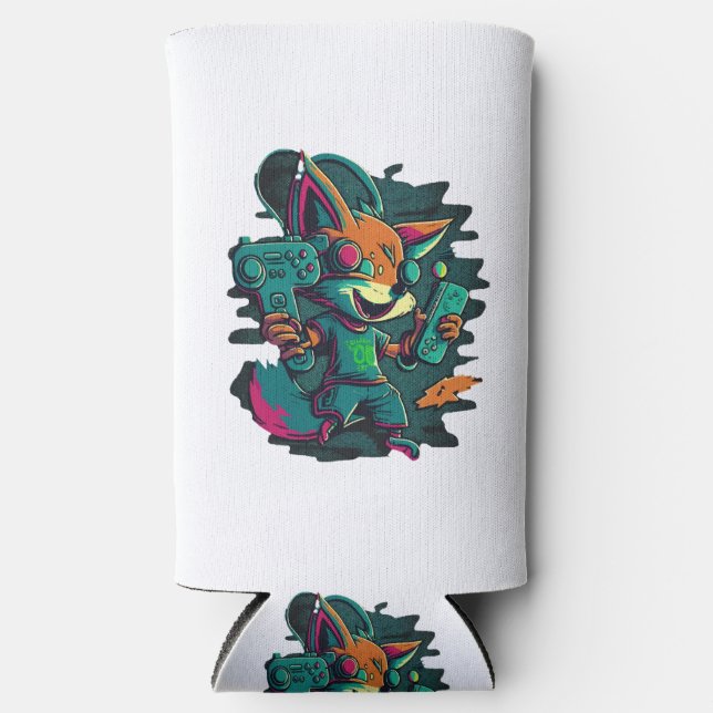 Wolves play games seltzer can cooler (Front)