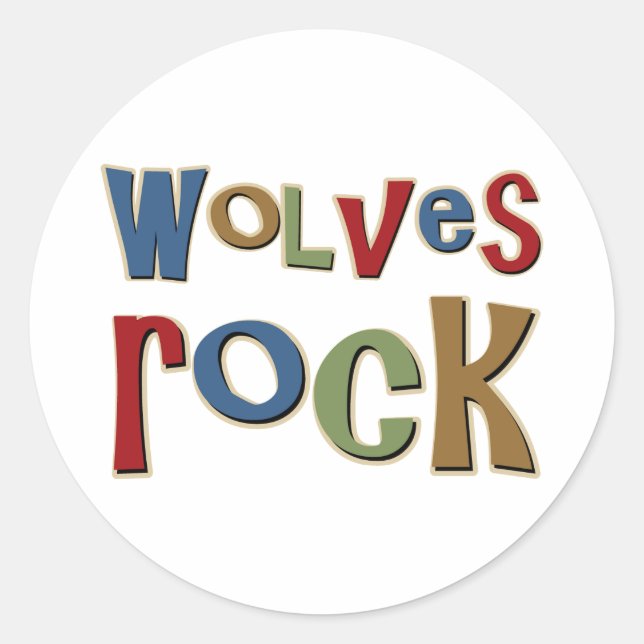 Wolves Rock Classic Round Sticker (Front)