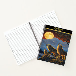 Wolves serenade the moonlit night notebook