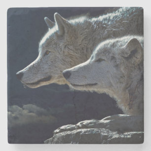 Wolves Stone Coaster