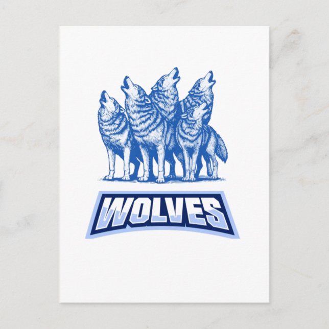 Wolves Throw Pillow  Postcard (Front)