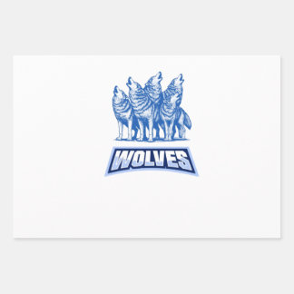 Wolves Throw Pillow  Wrapping Paper Sheet
