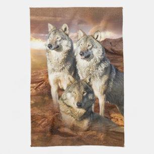 Wolves Trio American MoJo Kitchen Towels