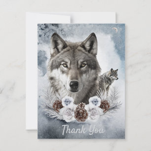 Wolves Watercolor Winter Postcard