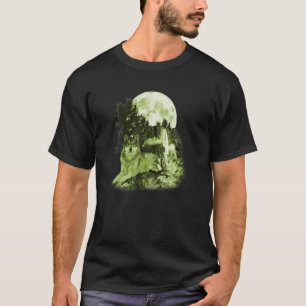 Wolves Wildlife Animal Waterfalls Moon Wolf And A T-Shirt