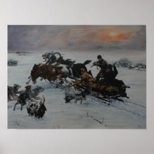 Wolves Winter Attack Poster