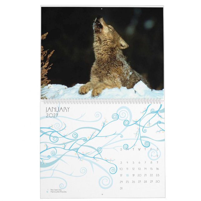 Wolves with pups 2010 Calendar (Jan 2027)