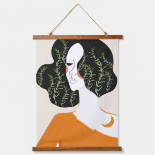 Woman Abstract Minimal Wall Art Print Rustic
