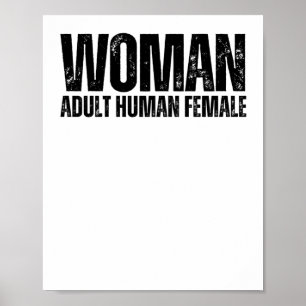 Woman - Adult Human Female Definition Grunge Font Poster