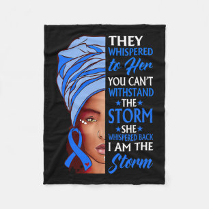 Woman Afro I Am The Storm Hydrocephalus Awareness  Fleece Blanket