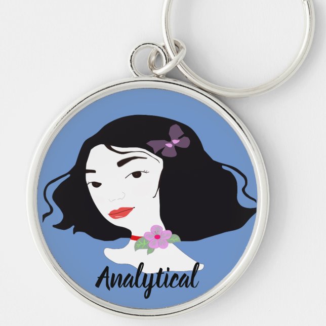 Woman analytical key ring (Front)