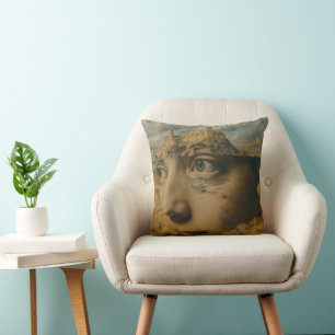 Woman and Castle Surrealism Cushion