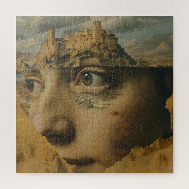 Woman and Castle Surrealism Jigsaw Puzzle (Vertical)